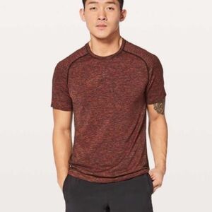 Lululemon Men's Metal Vent Tech Maroon Red Space Dye Tee T-Shirt Size XL